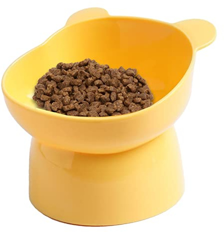 Raised Tilted Cat Food Bowl, Tilted Elevated Cat Food Bowl, Anti Vomiting Slanted Cat Feeding Bowls, Cute Shallow Cat Bowl Whisker Friendly, Slanted Bowls for Dogs Cats Kittens, Cat Dog Feeder Bowl