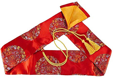 SOFIALXC Silk Sword Bag Samurai Katana Wakizashi Both Sword Cover Carrying Bag with Golden Tassel,Q