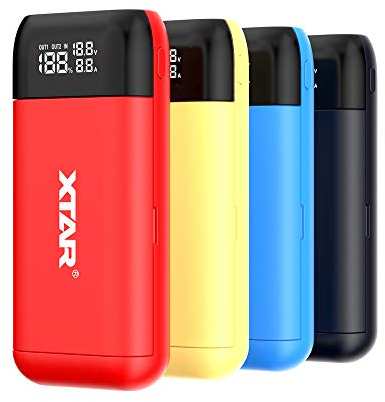 XTAR PB2S ladegerät 18650 xtar Batterieladegerät Schnelles Ladegerät USB C akku schnellladegerät 18650 Ungeahntes 20700 21700 Ladegerät USB ladegerät 18650 LCD Display Batterien Nicht enthalten (Red)
