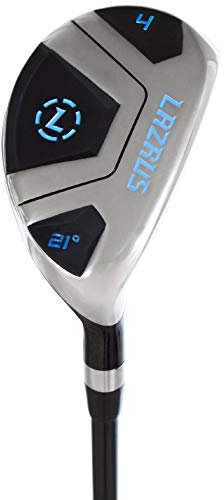 LAZRUS GOLF Premium-Hybrid-Golfschläger für Herren – 2,3,4,5,6,7,8,9, PW Single Club für rechte und Linke Hand, Regular Flex (Silberne rechte Hand, 4, RH, Silver Single)