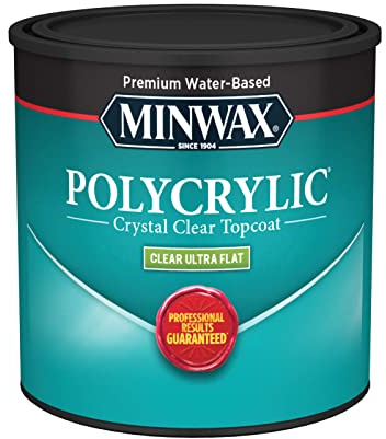Minwax 211114444 Polycrylic Protective Wood Finish, Clear Ultra Flat, ½ Pint