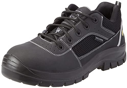 Skechers Men's Trophus ST Trainer, Black/White, 10.5 UK