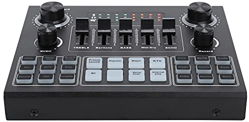 Tarjeta de Sonido para PC, V9 Tarjeta de Sonido Bluetooth Mezcla de Audio estéreo con 16 Efectos Especiales Sonido para Juegos de computadora Transmisión en de teléfonos móviles