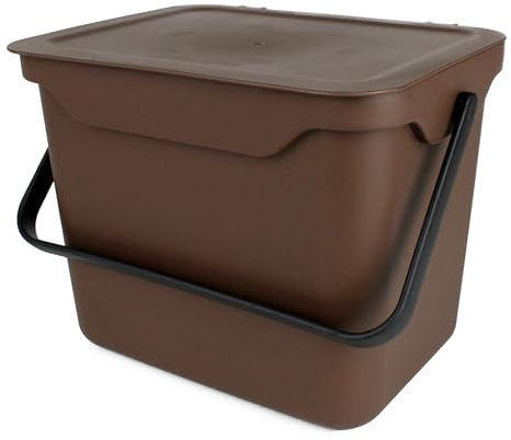 Easy Eco Poubelle à compost de cuisine Marron 5 l