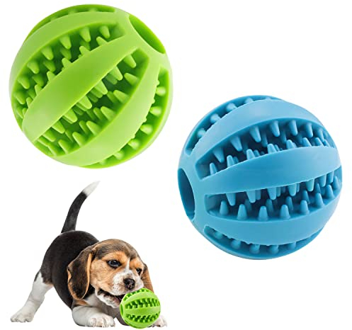 ZDNT 2 x Hundespielzeug – interaktives bissfestes Zahnspielzeug für kleine Hunde – ungiftig, IQ-Training und Zahnreinigung, Leckerli-Dosierung