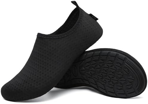 SAGUARO Badeschuhe Herren Wasserschuhe Damen Schwimmschuhe Aquaschuhe Schnell Trocknend Strandschuhe Surfschuhe Leicht Neoprenschuhe Wassersportschuhe Tauchschuhe Schwarz Gr. 40/41 EU
