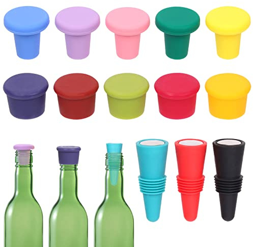 Swpeet Kit assortimento di tappi per vino in silicone a 3 stili, guarnizione ermetica su bottiglie di vino, tappo riutilizzabile per bottiglia di birra tappo per bottiglia di birra