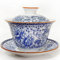 NIUKOMY Gaiwan 200ML, Chinesische Teetasse mit Deckel und Untertasse, Traditionelle Porzellan Kung Fu Teebecher, Pfingstrose