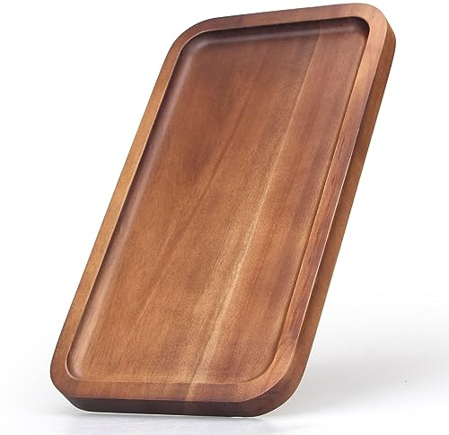 Small Wooden Platters Rectangle Mini Charcuterie Boards Acacia Wood Serving Trays Home Decor Cheese Board Cake Appetizer Plates Kitchen Charcuterie Platter for Food Dish Dessert Snack Tray