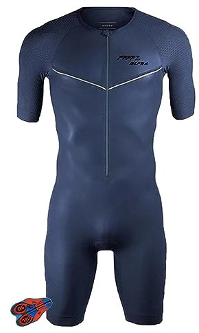 Herren Pro Trisuit Kurzarm Triathlonanzug, Triathlon Anzug Kurzarm Trisuit SpeedSuit Skinsuit Sike Triathlon Tri Suit,Triathlon-Anzug für Herren (FA13,L)
