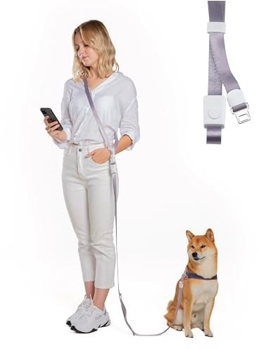 SVD.PET 4-in-1 Hands Free Dog Leash, Versatile Crossbody Dog Waist Leash with Easy Release Buckle, Adjustable Waist Fit for Walking, Jogging and Running Your Pet (Purple)