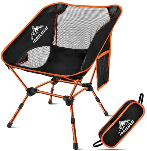 IEEILULU Campingstuhl Faltbar, Camping klappstuhl, Tragfähigkeit 130kg, Camping Stuhl Tragbarer, Ultraleicht Kleiner Faltstuhl für Picknick Angeln Garten Wandern Outdoor Rucksackreisen