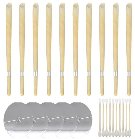 QEQSHQO 10pcs Natürliche Ohrkerzen Bienenwachs Kerzenkegel Duft Bio Pflanzenmaterial Hohlkegelkerzen Hohlkegelkerzen