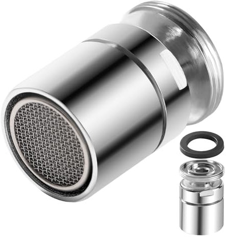 YIXISI 360 Grad Schwenkbarer Wasserhahn-Strahlregler M24, Außengewinde Sieb Einsatz, Mischdüse Mit Edelstahl Und ABS Filter