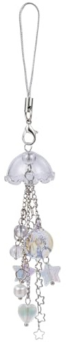 BEEFLYING Jellyfish Phone Charms Aesthetic Y2K Cute Charm Straps Cell Phone Pendants Accessories with Star Heart for Bag Keychain Camera Wallet Decor,Clear