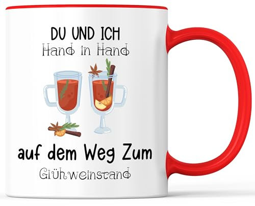 Tazza con scritta in lingua inglese vin brulè – regalo divertente – tazza da caffè come idea regalo – tazza da caffè 330 ml – bianco e rosso