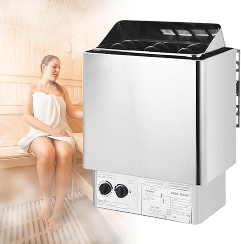 220V/380V Elektrisk Bastuugn BastuväRmare, Justerbar Temperaturtid, Extern/Intern Kontroll BastuväRmare I Rostfritt StåL,6000W380V