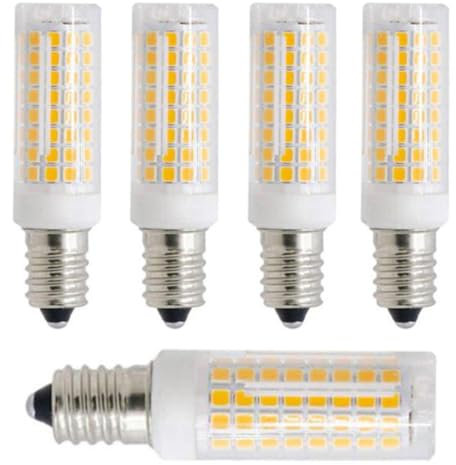 E12 LED Birne 10W, 10W äquivalent zu 100W Halogen, 1000LM, 5pcs LED Birnen, AC220V-240V, 360° Abstrahlwinkel, Dimmbar für Heimbeleuchtung(Cool White 6000K)