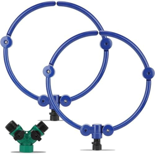 Lawnoval Confezione da 2 annaffiature regolabili per albero con irrigatori rotondi da 33 cm, irrigazione profonda di alberi, fiori e arbusti, 2 pezzi in blu