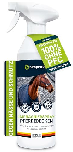 simprax® Pferdedecken Spray-On Imprägnierung - 0,5 Liter - atmungsaktiv und umweltfreundlich - für alle Arten von Tier- und Pferdedecken