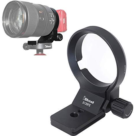 iShoot Stativschelle Stativring Objektiv Montage Stativ Halterungsring Halterung Stützring Kompatibel mit Sony FE 135mm f/1.8 GM SEL135F18GM, unten ist Arca-Swiss Fit Kameraplatte Schnellwechselplatte