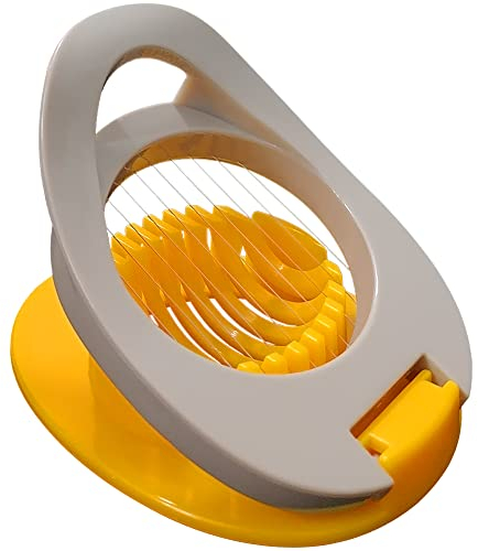 Starchef Stainless Steel Preserved Egg Ham Banana Cutter Slicer, Slice Boiled Eggs Preserved Eggs Hams Bananas Effectively（Yellow）