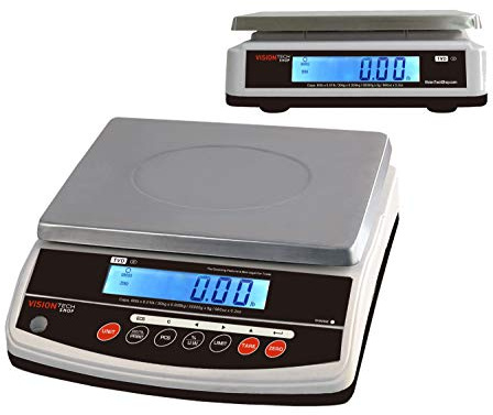 VisionTechShop TVD-60D Digital Bench and Counter Scale, Lb/Oz/Kg/g Switchable, 60lb Capacity, 0.01lb Readability, Counting and Percentage Mode, Dual Display, NTEP Legal for Trade, CC# : 20-032