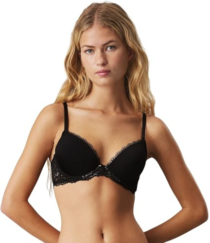 Calvin Klein Donna Reggiseno Push-up Lift Demi con Ferretto, Nero (Black), 1C