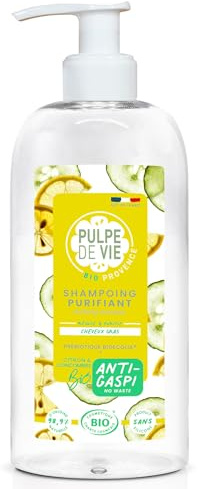 Pulpe de Vie - Shampoo purificante biologico sorbetto gelato XL 400ml - Anti-gaspi! Limone - Ingredienti naturali e rispettosi - Purifica e disinfetta i capelli grassi