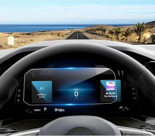 Coleya Pellicola Protettiva per Display Compatibile con VW Golf 8 2020-2024, VW Golf 8 Pellicola Protettiva in Vetro Temperato, 9H Antigraffio Proteggi Schermo del Cruscotto (10,25 Pollici)