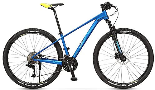 UJKDDDCC 29-Zoll-Mountainbike, Hardtail-Mountainbike mit 19-Zoll-Aluminiumrahmen, Leichter 27/30-Gang-Antrieb mit Scheibenbremsspeichen für Männer, Frauen, Herren-MTB-Fahrrad, Federgabeln