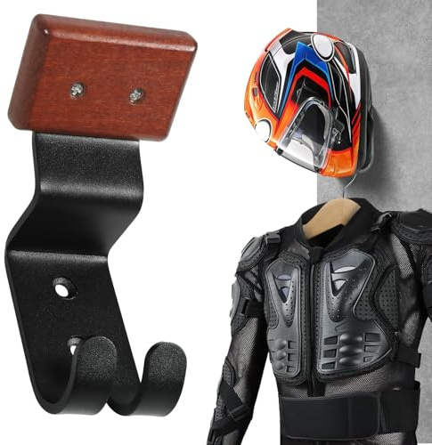 motofans Motorcycle Helmet Mount Rack Rack with Hook for Hanging Motorcycle Helmet and Jacket