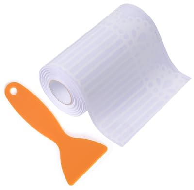 FBBULES Frise Murale Autocollante Dentelle Blanche Transparente Moulure Murale Adhésif en PVC Bordure Papier Peint pour Vitrine Porte en Verre Miroir Salle de Bain