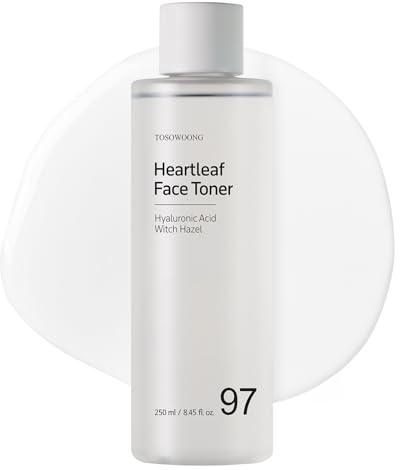TOSOWOONG Heartleaf Face Toner mit 970.200 ppm Herzblattwasser, Centella, Hyaluronsäure, Hamamelis – klärend, beruhigend, feuchtigkeitsspendend, bei unreiner Haut – K-Beauty, 250ml
