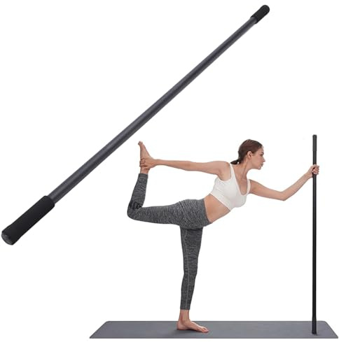 Bastone per Yoga Bastone Correttore di Postura, Materiale Acciaio Resistente Antiscivolo Regolabile per Corsa Fitness Pickleball Allenamento Flessibilità Mobilità Equilibrio