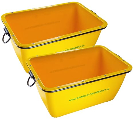 2x Mörtelkasten 110x67x49 cm, 200 Liter - Mörtelwanne, Mörtelkübel, Baukübel, Zementwanne, kranbar, robust und strapazierfähig, ideal für schwere Baustellenarbeiten und Transport von Mörtel und Zement
