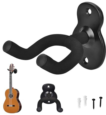 Sztqqing Soportes de Pared para Guitarra en Metal - Universales con Esponja Protectora, Ideales para Guitarra Acústica, Eléctrica, Bajo y Ukulele(Estilo Hulu、Estilo de amor) (Estilo Hulu)