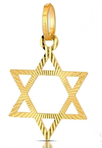 CIONDOLO STELLA DI DAVID FACETTATA IN ORO GIALLO 18 KT + COLLANA IN OMAGGIO