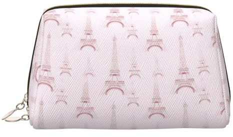GVYGVY Grande borsa da viaggio per il trucco, con stampa Torre Eiffel, in pelle PVC, borsa per cosmetici da donna con cerniera, portatile, impermeabile, per la cura della pelle