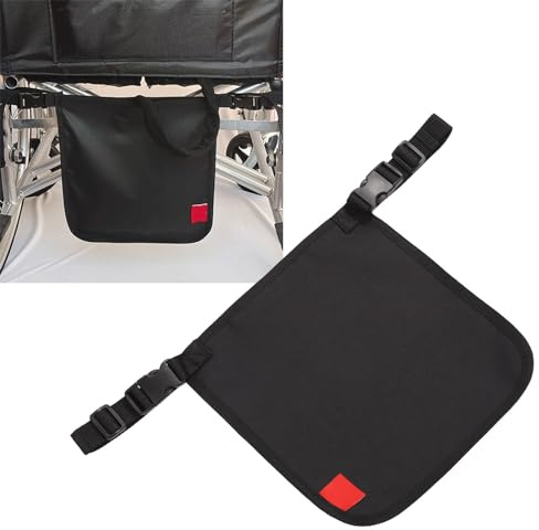YUMILI Bolsa de orina para silla de ruedas – Soporte grande y discreto y funda para bolsa de drenaje y catéter con correa ajustable (tela Oxford, 27,5 x 29,5 cm)
