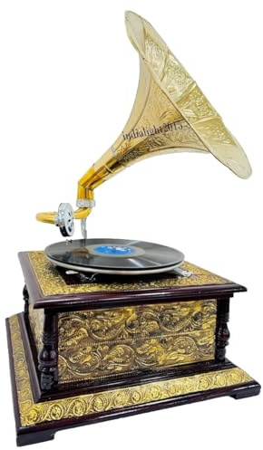 HMV - Gramófono vintage totalmente funcional, fonógrafo de trabajo, tocadiscos, regalos