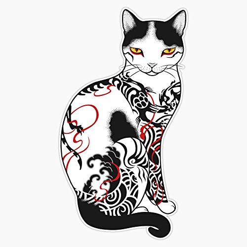 Leyland Designs Cat in Battling Dragon Love Mates Tattoo Sticker Outdoor Rated Vinyl Sticker Decal for Windows, Bumpers, Laptops or Crafts 5