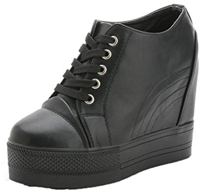 Sneakers con Zeppa Alta Autunno Inverno con Plateau Scarpe Casual da Donna per Esterno Scarpe da Ginnastica con Lacci nascoste da Donna Sneakers