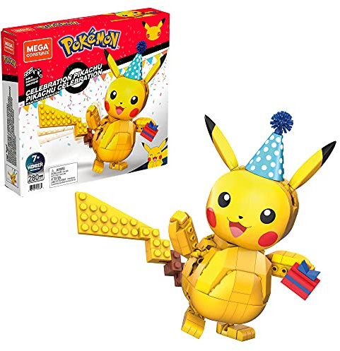 Mega GWY76 - Mega Construx Pokémon Celebration Pikachu Set, Byggleksaker för barn, för barn från 7 år