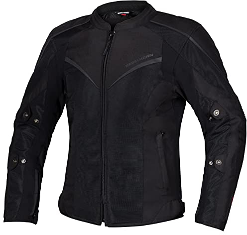REBELHORN Hiflow IV Lady Motorradjacke für Frauen Humax Membrane Ellbogen- und Schulterschutz Abnehmbare Gilet-Belüftungstaschen Reflektierende Elemente