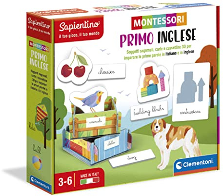 Clementoni - Sapientino Primo Montessori 4 Years, Educational Game for English Learning, Language Development-Made in Italy, Multicolor, 16364