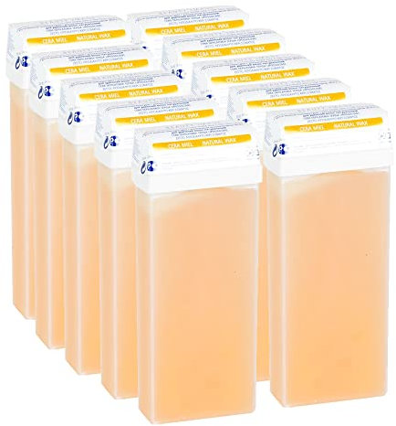 Beauty Image - Cera Depilatoria Roll-on 100 ml Natural - Pack 10 Cartuchos (Resinas 100% Españolas)