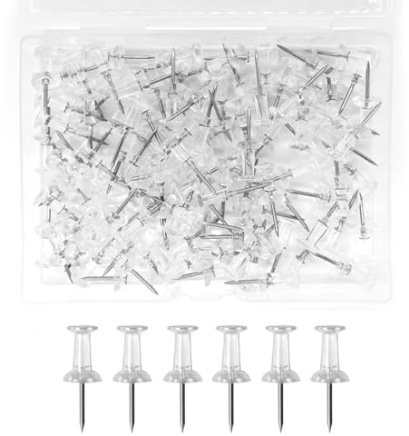 Reißzwecken Transparente Reißnagel mit Plastikbox Pinnadeln Pinnwand Nadeln für Korkplatte, Landkarte, Fotos, Haus, Handwerke,Wandkarten,Bulletin Board