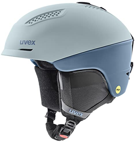 uvex Ultra MIPS - MIPS-Sysytem Skihelm für Damen und Herren - robuster - wechselbare Innenausstattung - Glacier - Stone Blue matt - 55-59 cm