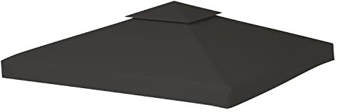 Randaco Toit de tonnelle 3 x 3 m - Toit de rechange pour tonnelle - Imperméable - Double toit pour jardin, cheminée - Anthracite